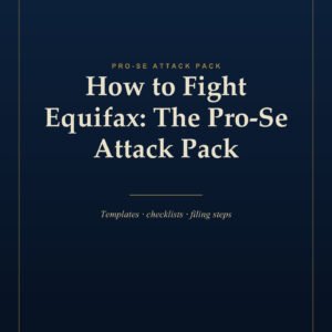 How to Fight Equifax: The Pro-Se Attack Pack — cover